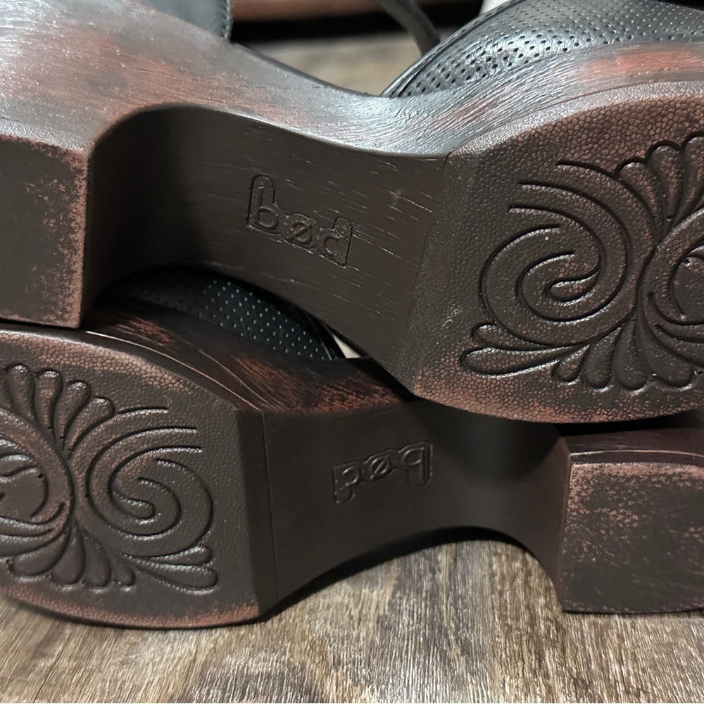 B.o.c. Born Concept Gia Women’s Black Heeled Leather Clog Size 10 - Picture 4 of 6